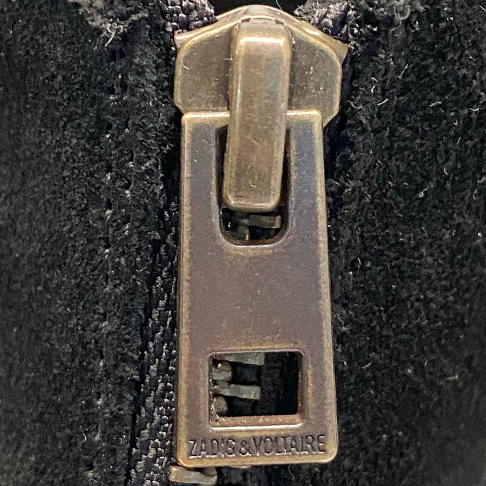 Zadig & Voltaire Cara High Western Ankle Boots Black Suede Leather - Picture 5 of 10